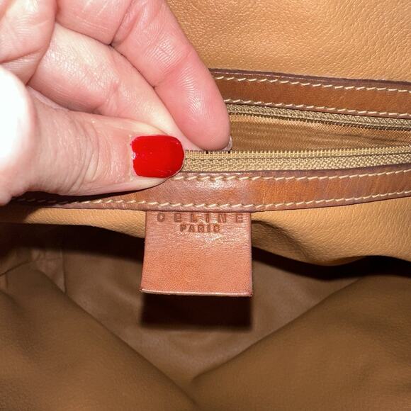 Authentic Celine Macadam Monogram Canvas Tote Bag with Leather Straps shoulder - Picture 14 of 16